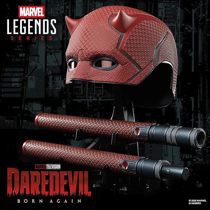 Marvel Legends Series, Daredevil: Born Again, Mascara Premium para Juego de rol y bastón de Combate