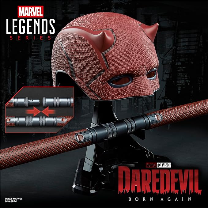 Marvel Legends Series, Daredevil: Born Again, Mascara Premium para Juego de rol y bastón de Combate