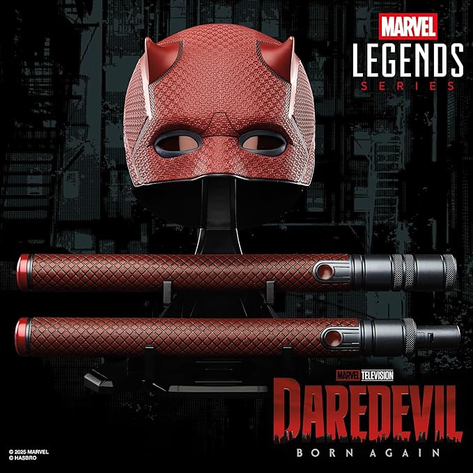 Marvel Legends Series, Daredevil: Born Again, Mascara Premium para Juego de rol y bastón de Combate